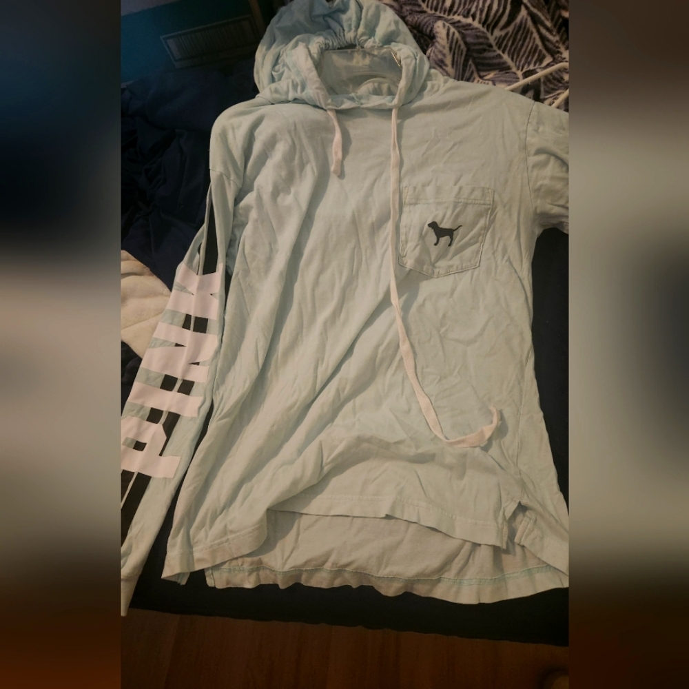 Victoria Secret "PINK" LONG SLEEVE LIGHT HOODIE SHIRT